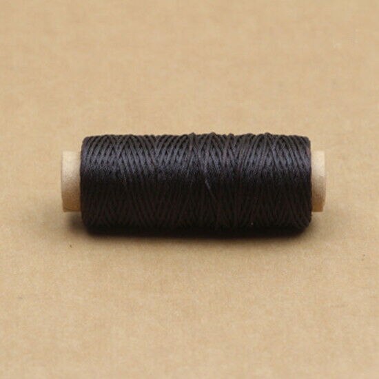 1mm Leather Sewing Flat Waxed Thread Wax String Hand Stitching Craft 50M 150D: Dark coffee