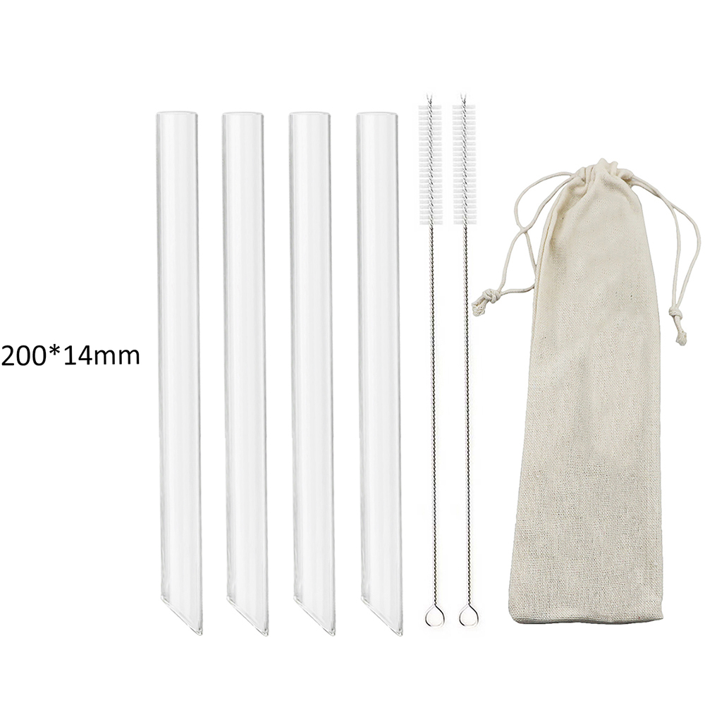 High Borosilicate Glass Straws Straight Reusable Drinking Straw Boba Bubble Tea Milk Smoothies Fruit Cocktails Bar Accessories: VIOLET/紫罗兰