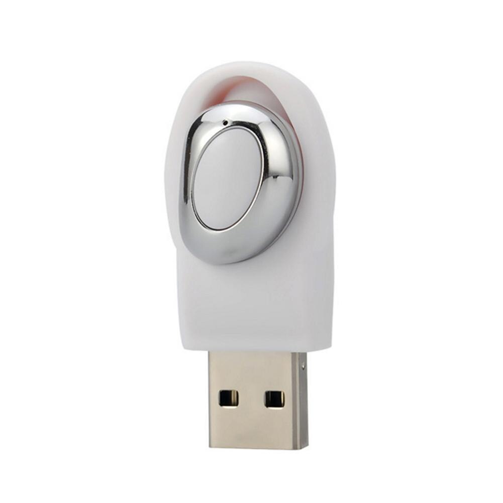 Mini vattentät bluetooth hörlurar in-ear osynliga affärsbil trådlösa hörlurar med magnet usb laddare för smarta telefoner: Silver-