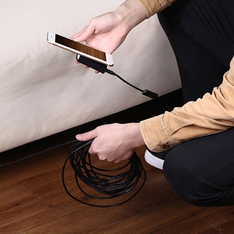 Endoscopio impermeable para teléfono Android, cámara de inspección por boroscopio, 7mm, 6 LED,
