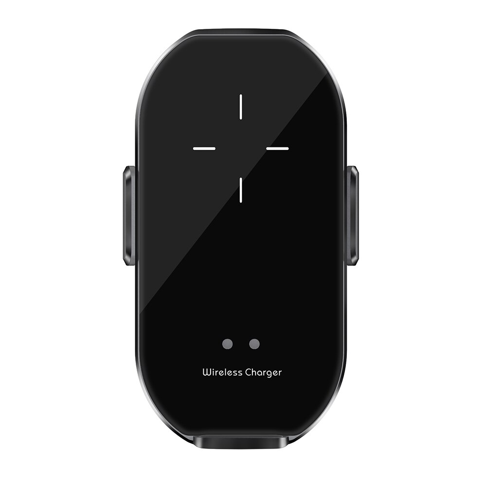 15w universele auto draadloze oplader telefoonhouder snellader 360 graden rotatie oplaadbeugel voor smartphones: Een zwarte