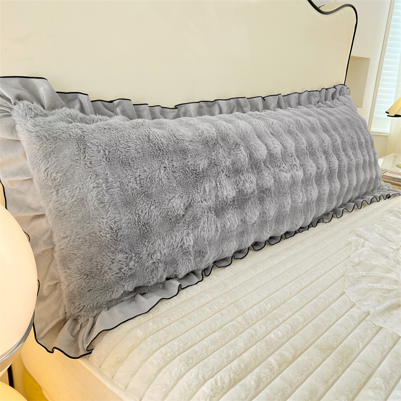 1pc kanten pluche lange kussensloop, lichte luxe verdikte paar dubbele kussensloop (zonder binnenkern), zacht en comfortabel: Zie hieronder voor maatbeschrijvingen / groen