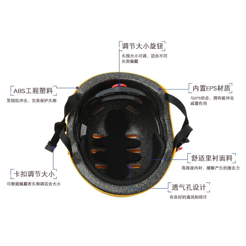Verstelbare 54-62 outdoor bergbeklimmen verstelbare hoofd klimfiets reddingsvest rivier veiligheidshoed driften skatehelm