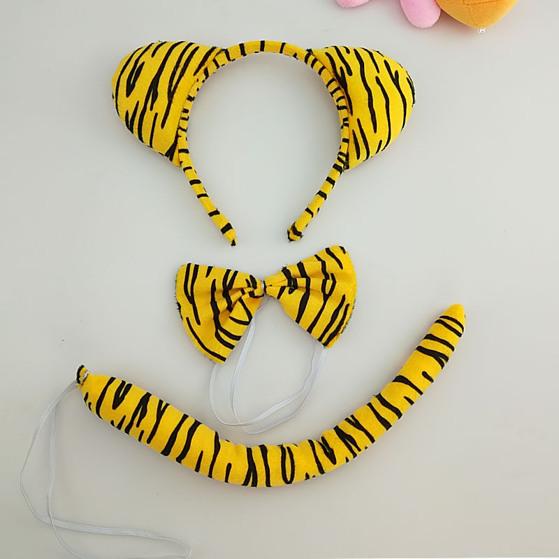 Disfraz de tigre de jungla para niña y mujer, diadema con orejas de animales, falda con lazo trasero, tutú, accesorios para de cumpleaños, Cosplay y Halloween