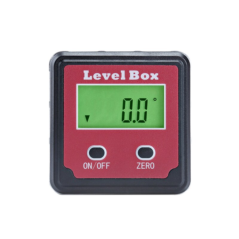 High Precision Digital Protractor Inclinometer Level Box Portable LCD Digital Angle Finder Bevel Box With Magnet: Red