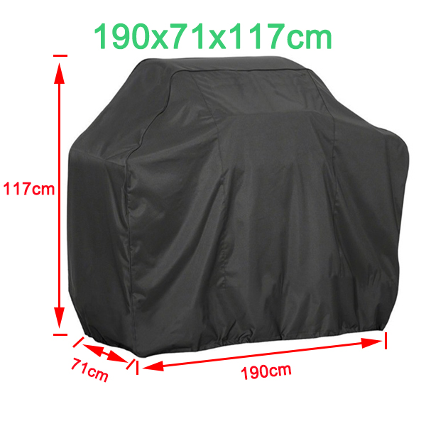 BBQ Cover Outdoor Stof Waterdichte Weber Zware Grill Cover Regen Beschermende outdoor Barbecue cover ronde bbq grill zwart: 190x71x117cm