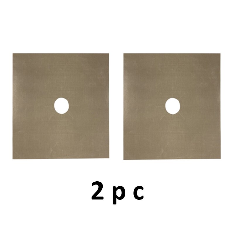 Non-Stick Reusable Self Adhesive Foil Cleaning Mat Set Stove Protector Cover Mat Cooker Cover Burner Protector Kitchen Tools: Brown 2pc