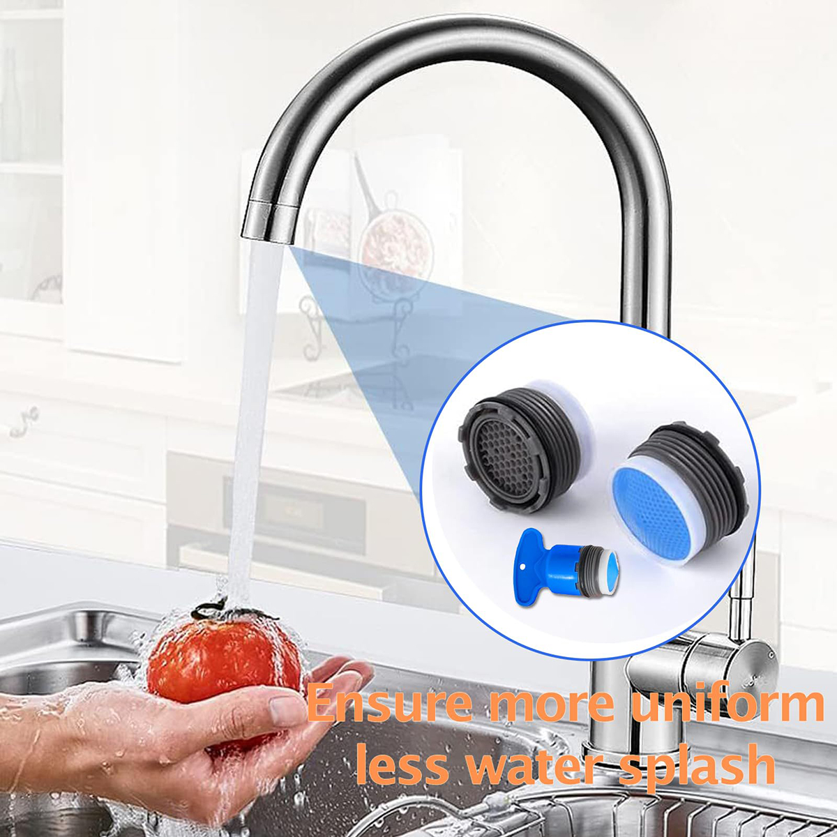 Aireador de grifo de 8 Uds., aeradores de 16,2-23,5 Mm para grifos, aireador de grifo, ahorro de agua, inserto de colador de grifo con 4 tamaños de llave