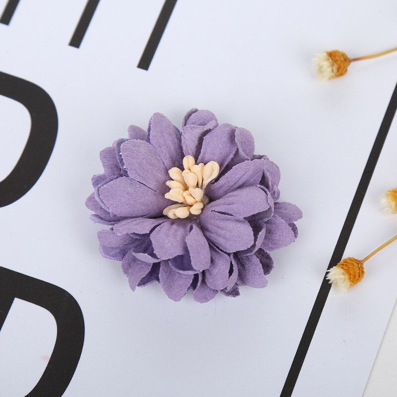 10 stk /4cm kunstigt krysantemumblomsthoved til bryllup hjemindretning håndlavede blomster klud hat tilbehør håndværk blomst: 2