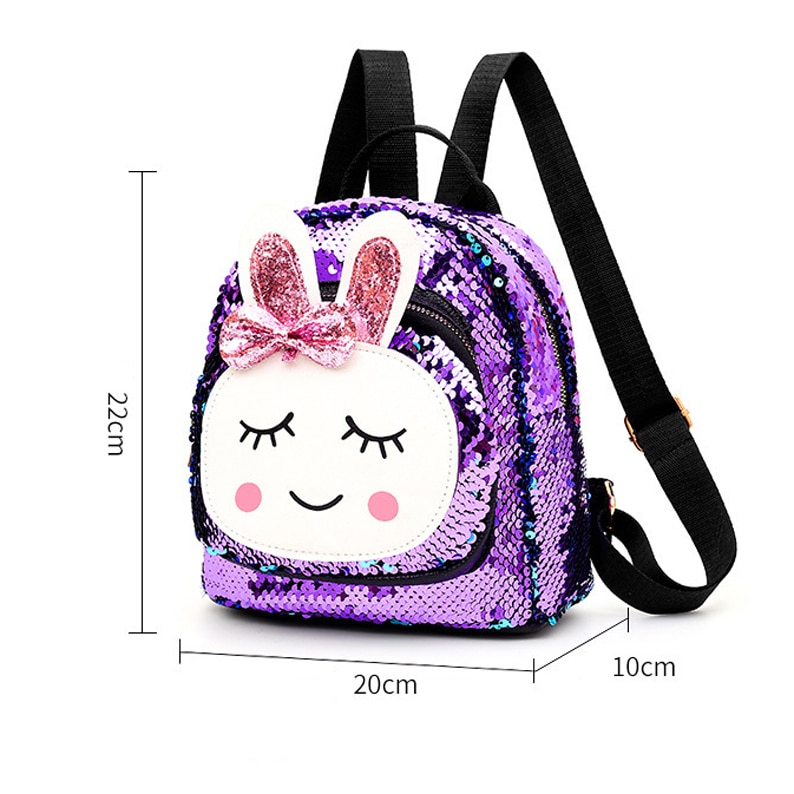 Toddler Children Girls Cute Cartoon Backpack Schoolbag Sequin Bling Rucksack School Bookbag Daypack