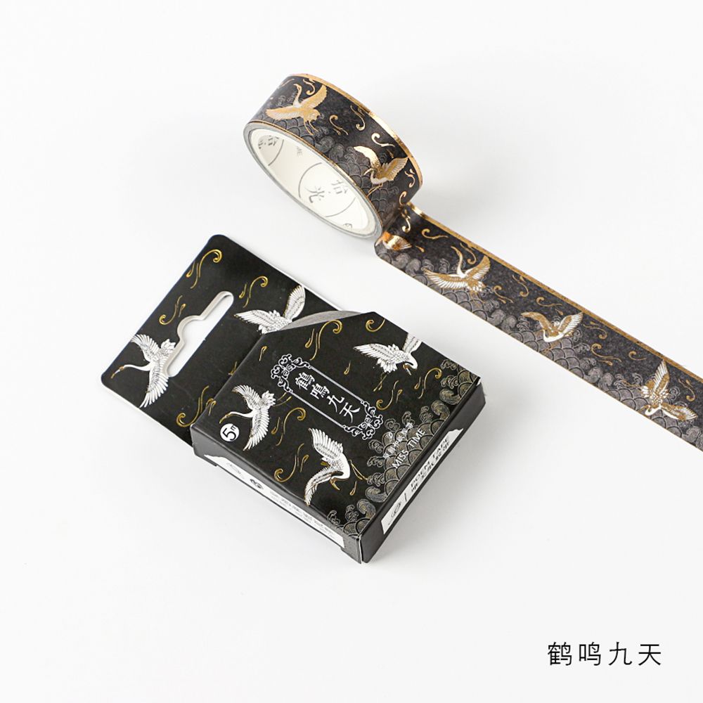 1Stck Gold Folie DIY Handwerk funkeln Papier Klebstoff Aufkleber Chinesische aufbringen Washi Band Jahrgang Klebstoff Washi Band Stationäbetreffend: 2