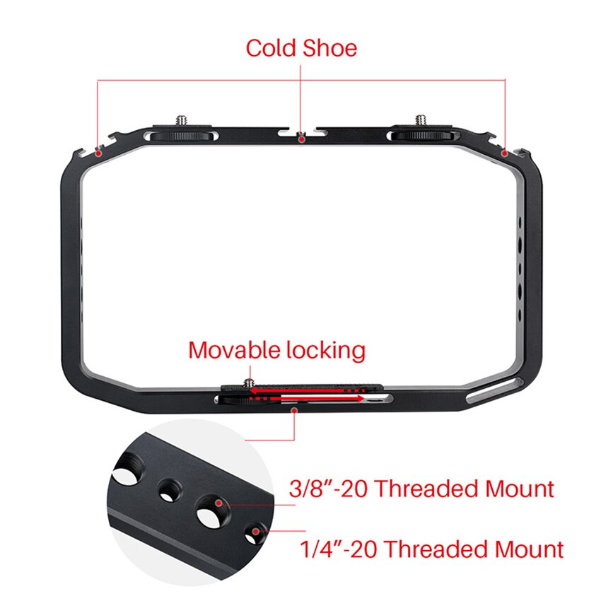 Liga de alumínio handheld suporte da câmera do esporte do telefone suporte gaiola vídeo estabilizador gaiolas para entrevistas de vídeo, fotografia