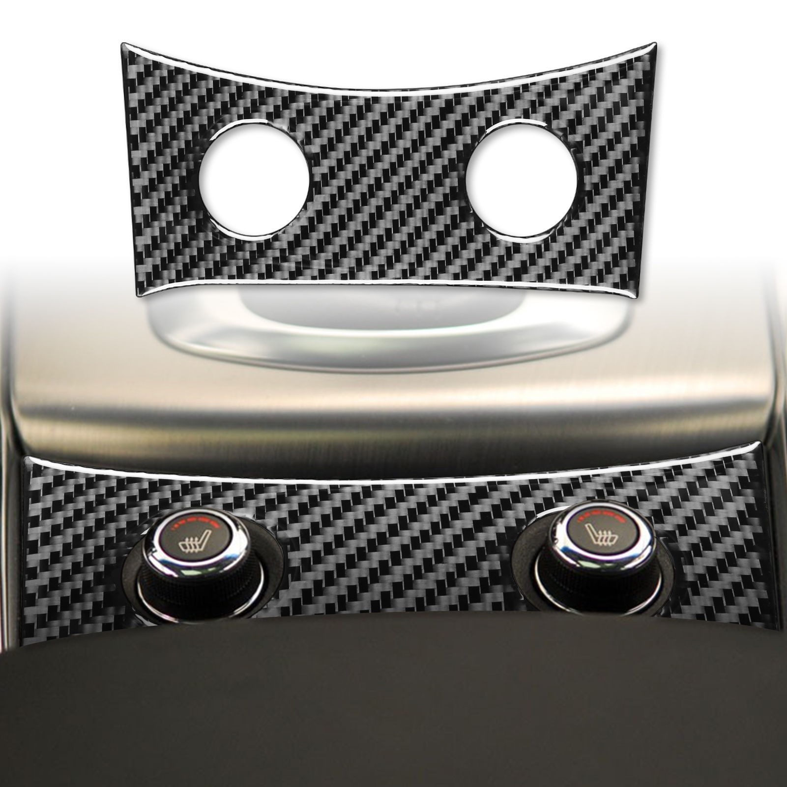 For Infiniti G37 08-13 G35 07-08 G25 11-12 Q60 14-15 Carbon Fiber Seat Heated Control Panel Car Interior Accessories Sticker: Rose Red