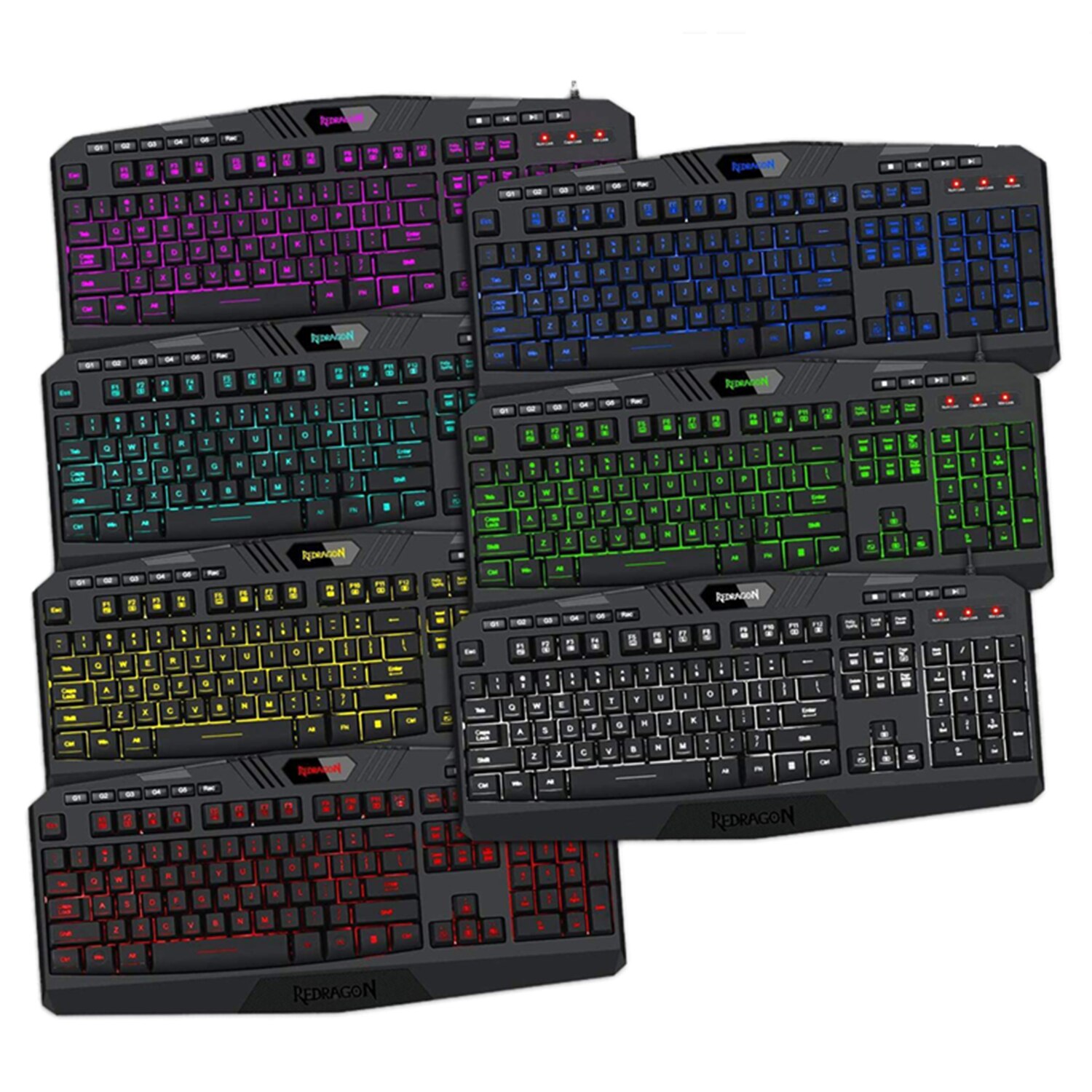 Redragon K503 PC Gaming Keyboard,RGB LED Backlit with Marco Keys Silent USB WiredKeyboard for Windows PC Games