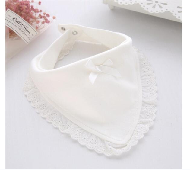 Moeder Kind Levert Baby Bib Meisje Baby Katoen Speeksel Handdoek Mesh Kant Prinses Waterdichte Roze Wit Kant Burp Doek: White triangle