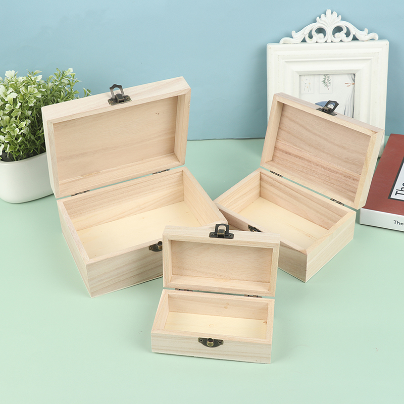 Caja de joyería Retro de madera Natural, estuche de almacenamiento de concha de escritorio, decoración del hogar, Cajas de de madera hechas a mano, 1 ud.