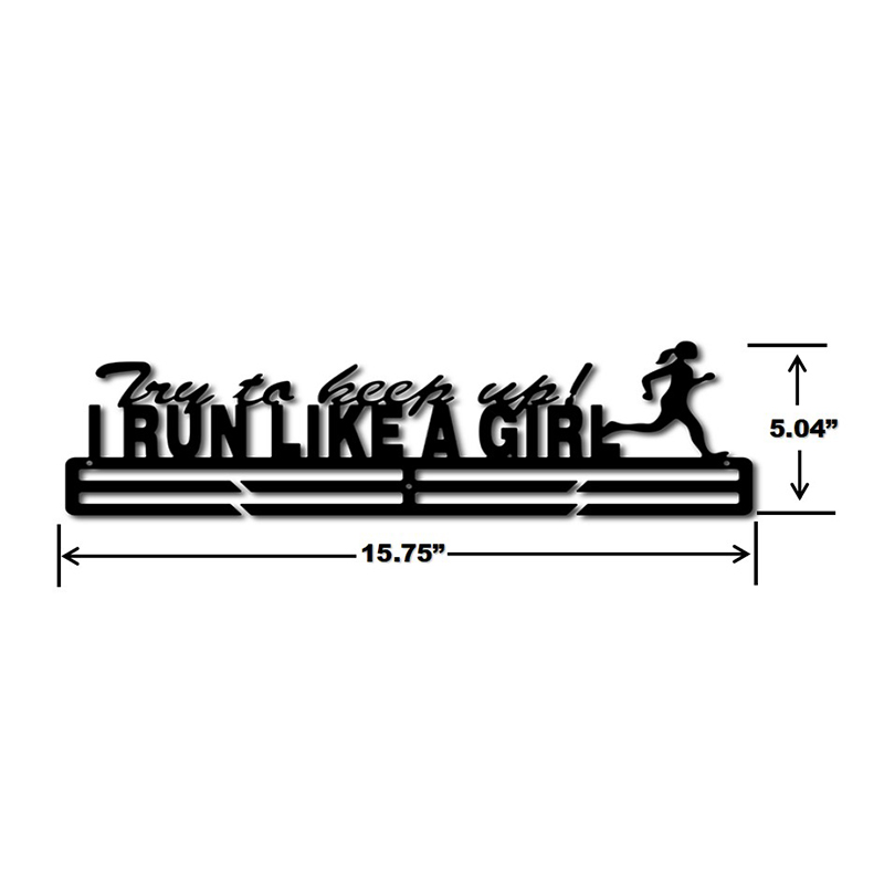 Medal hangers for running Race medal display hanger Run like a girl Medal holder for girl