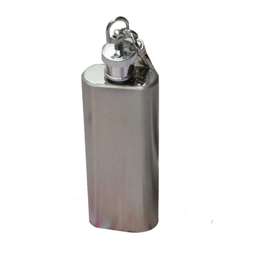 1 Pc Heupfles 2Oz Mini Rvs Heupfles Alcohol Flagon Met Sleutelhanger
