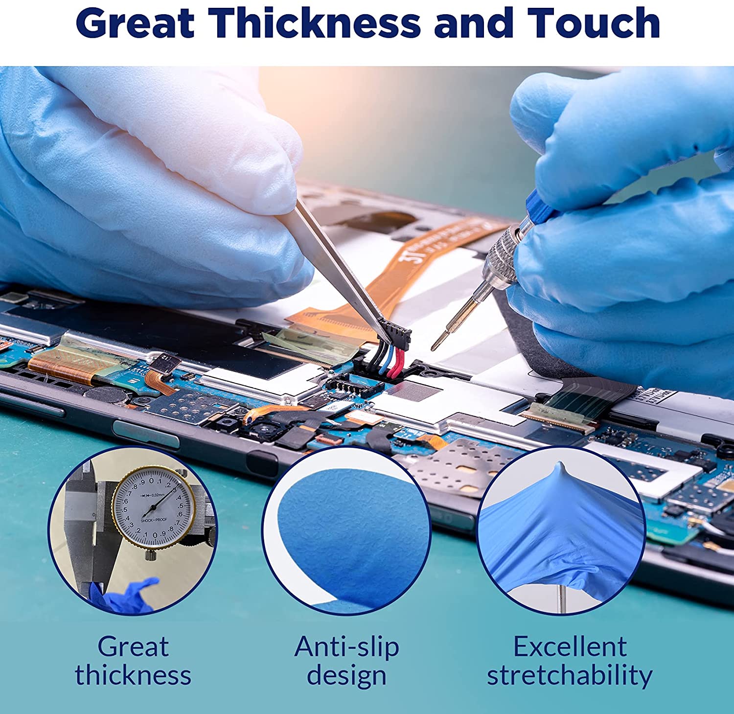 100pcs Disposable Latex Gloves Free Powder-Free Exam Glove Size Small Medium Large X-Large Nitrile Vinyl Hand