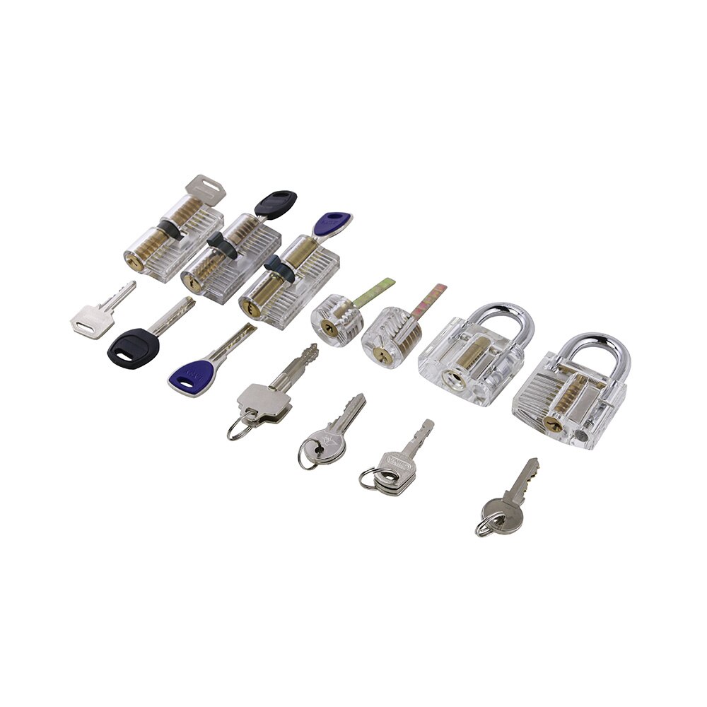 Professionele Slotenmakers Gereedschap Praktijk Lock Set Met Klom 9Pcs Picks Als Voor Beginner Training En Praktijk: 7pcs locks