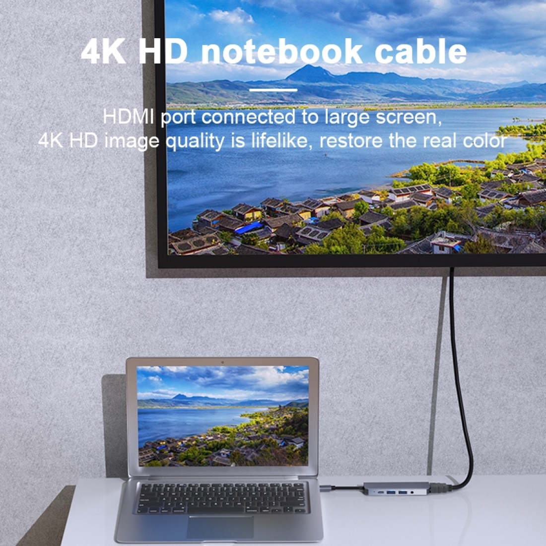 2008N 5 In 1 Usb 3.0X2 + Hdmi + Pd + 3.5Mm Poort Multifunctionele Intelligente type-C/USB-C Hub Docking Station