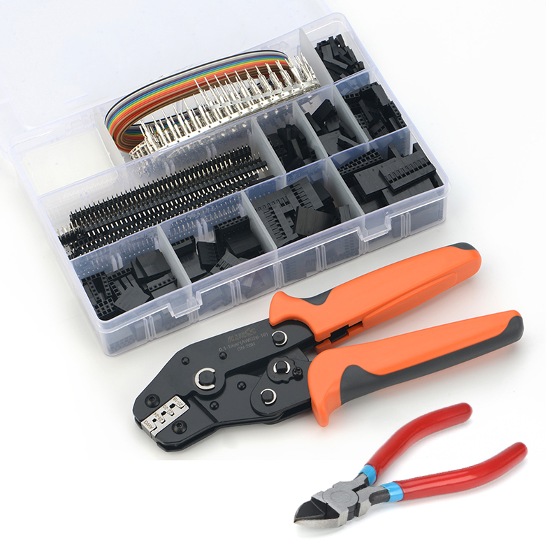 IWISS SN-28B Micro Terminals Crimping Plier For AWG28-18 Dupont Pins 1550PCS 2.54mm Pitch Wire-to-Wire Dupont Connector Kit: green
