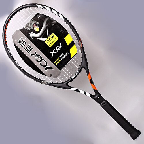 Træning tennisketsjer kulfiber pickleball snor tasker ketsjer padel multifarve ketchere sport til voksne: Sort