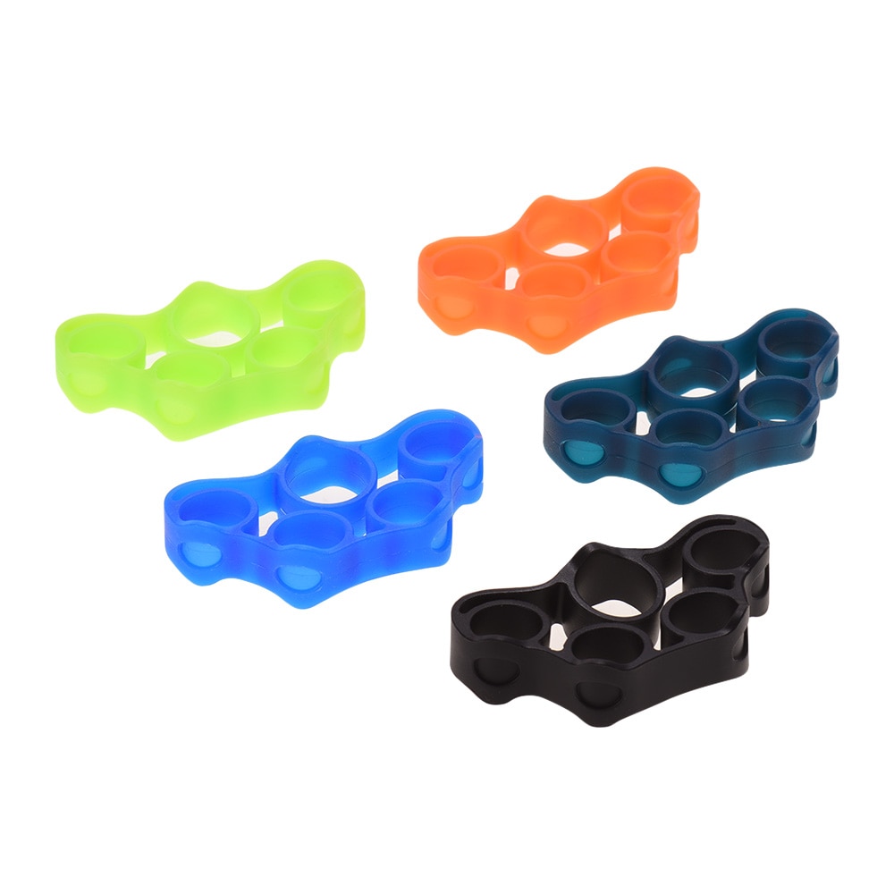 Elastische Siliconen Vinger Puller Vinger Sterkte Spanning Trainer Oefening Tool Beoefenen Gitaren Ukulele Piano Vijf Kleuren Willekeurige