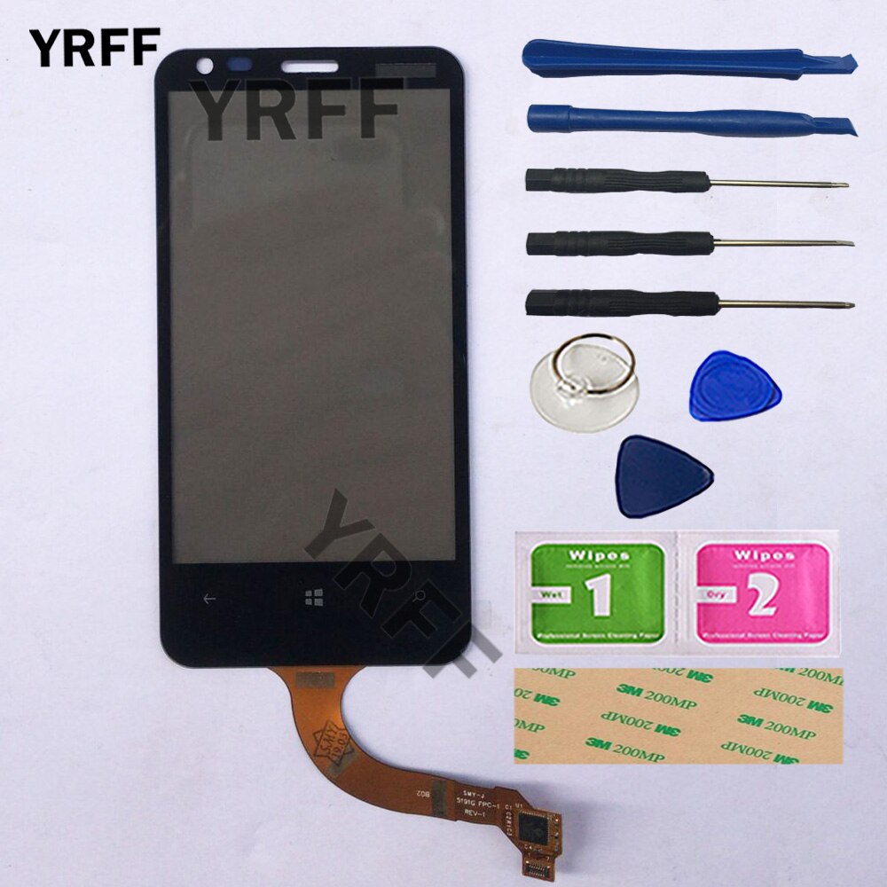 Mobiele Touch Screen Voor Nokia Lumia 620 N620 Touchscreen Sensor Digitizer Panel Voor Outer Glas Lens Display Gereedschap: Black And Tools