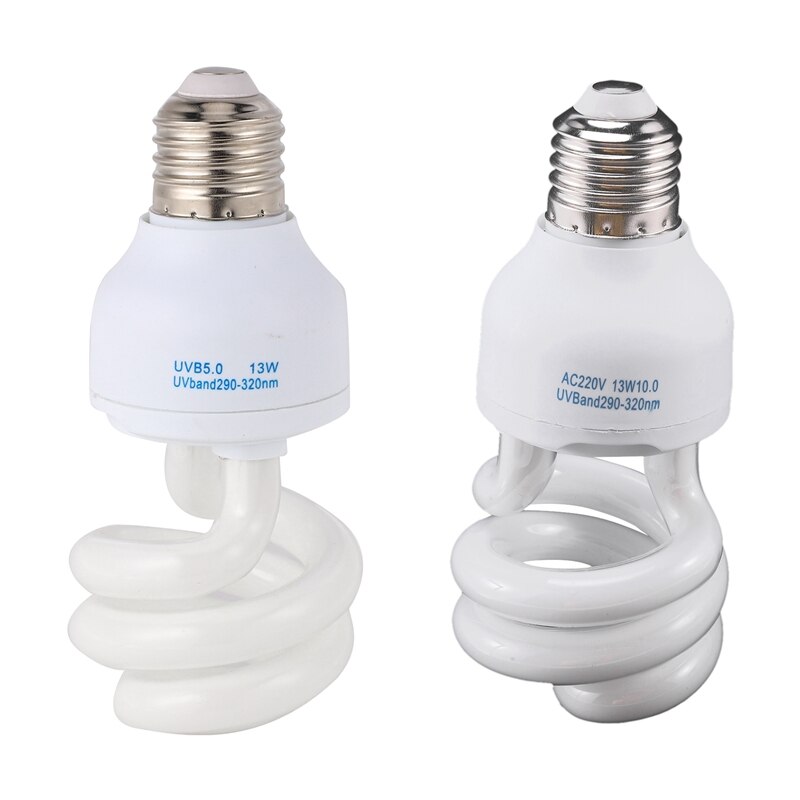 Lampe Uv pour Reptile 13W, 2 pièces, Uvb, Terrarium, tortue, serpent, animal domestique, ampoule chauffante, 220V-240V(Uvb5.0 et Uvb10.0): Default Title