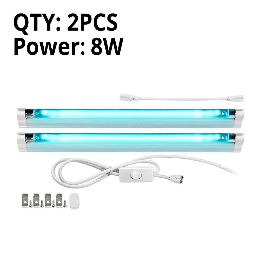 UV-C Uv Quarz lampe 6W 8W UVC T5 Rohr UV Sterilisator Desinfection Bakterizide lampe Keimtötende glühbirne 110V/220V: 2Pcs 8W With Plug / 220V