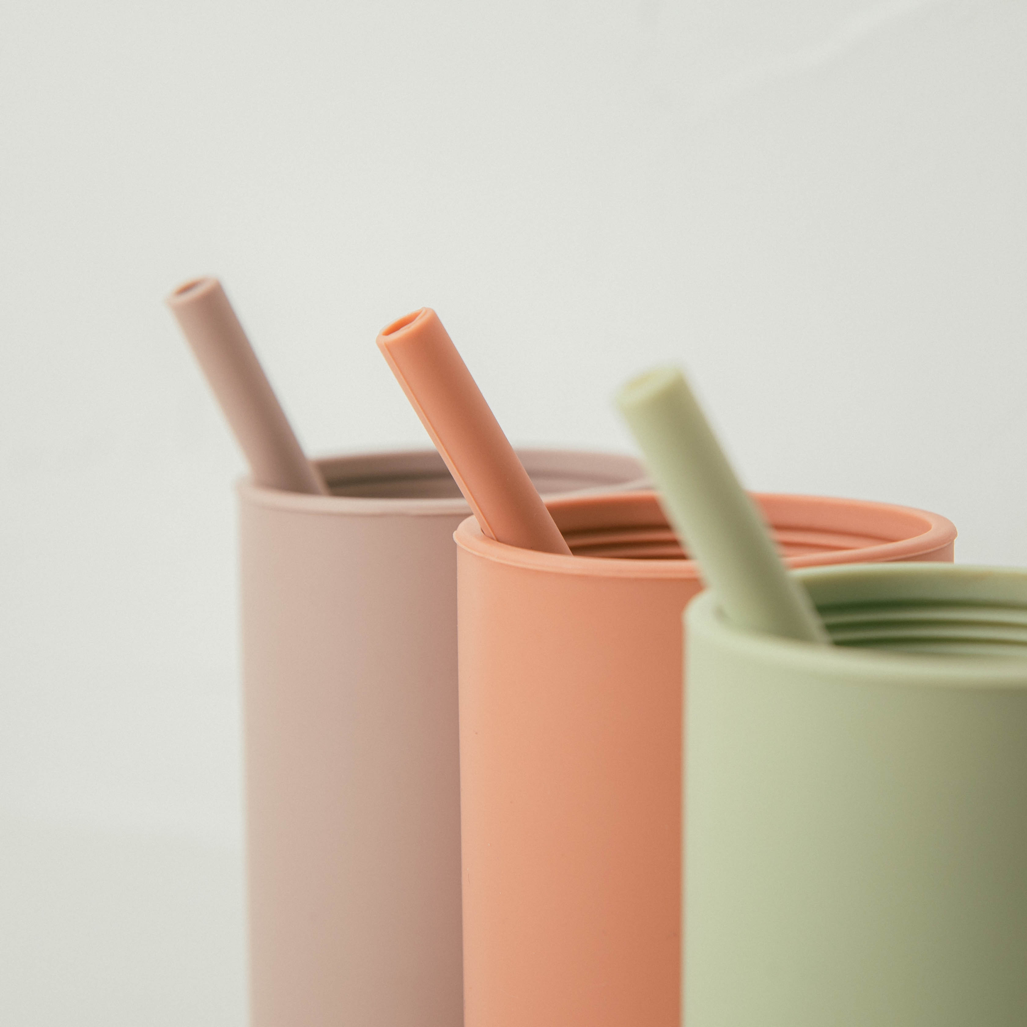 10 Colors Silicone Reusable Straws Solid Color Flexible Folding Straight Straws Children Practice Drinking Tool Foood Grade