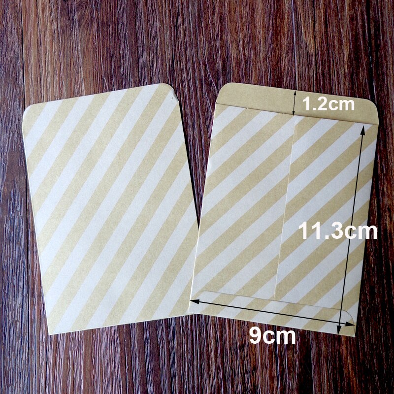 30 enveloppes à pois, lot de 30 modèles, enveloppes rétro en papier Kraft à rayures Chevron, lot de papier pour de fête postale, sac en papier 9x12,5 cm