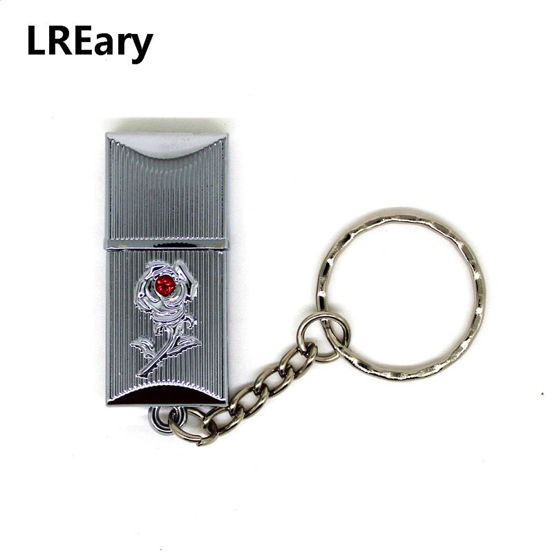 The Rose Flower USB 2.0 Flash Drives Water proof pen drive Memory Stick Metal Key chain Pen Thumb U Disk pendrive: 64GB / Silver