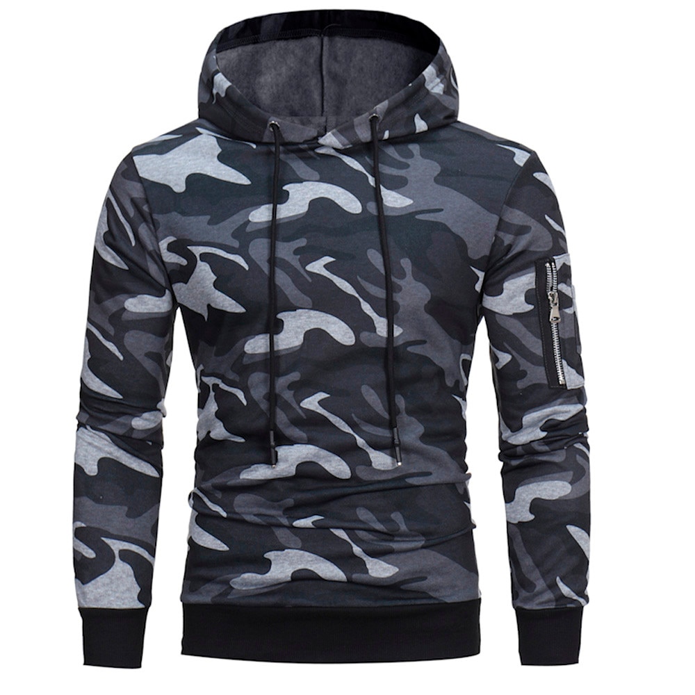Cool sudaderas con capucha sudadera para hombre Casual de manga larga Sudadera con capucha Camouflage Tops chaqueta abrigo prendas de vestir толстовка мужская @ 40: 2 / XXXL