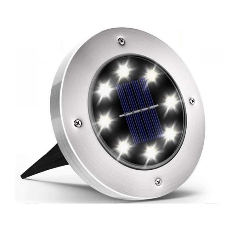 8LEDs Solar Powered Ground Light Waterproof Garden Pathway Deck Lights with Lawn Outdoor Buried Light Plug-in Lamp: Cold White / 8pcs