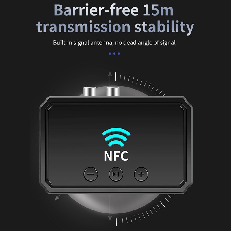BT Receivers NFC Bluetooth 5.0 Audio Receiver Wireless Stereo Bluetooth Audio Adapter NFC 3.5Mm AUX RCA Music Sound Car