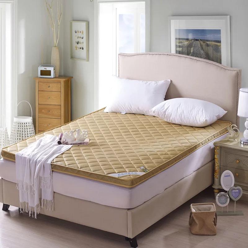 Jpillowtop massage madras topper bambus fiber madras pad til enkelt fuld queensize seng