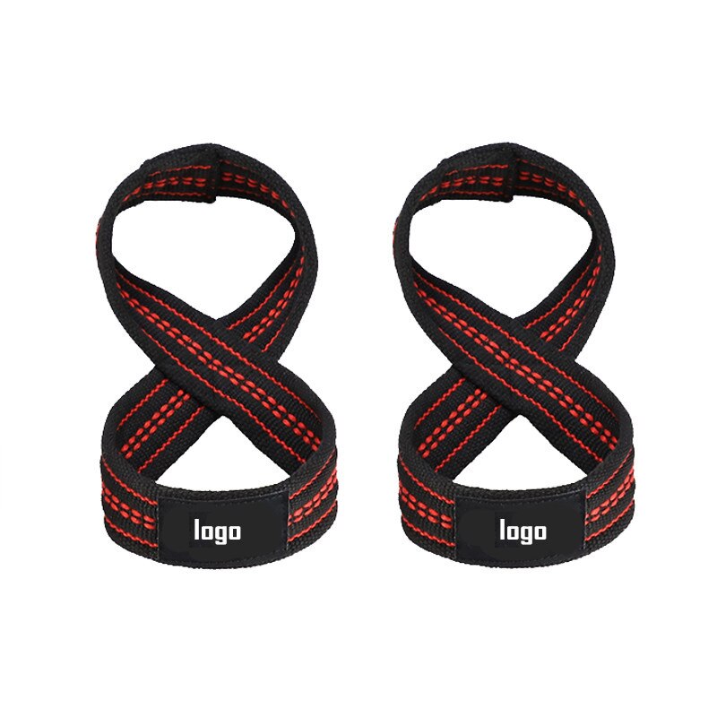 1 Pair Figure 8 Weight Lifting Straps Dead Lift Wrist Strap for Pull-ups Horizontal Bar Powerlifting Gym Fitness Equipment: Red m 27cm