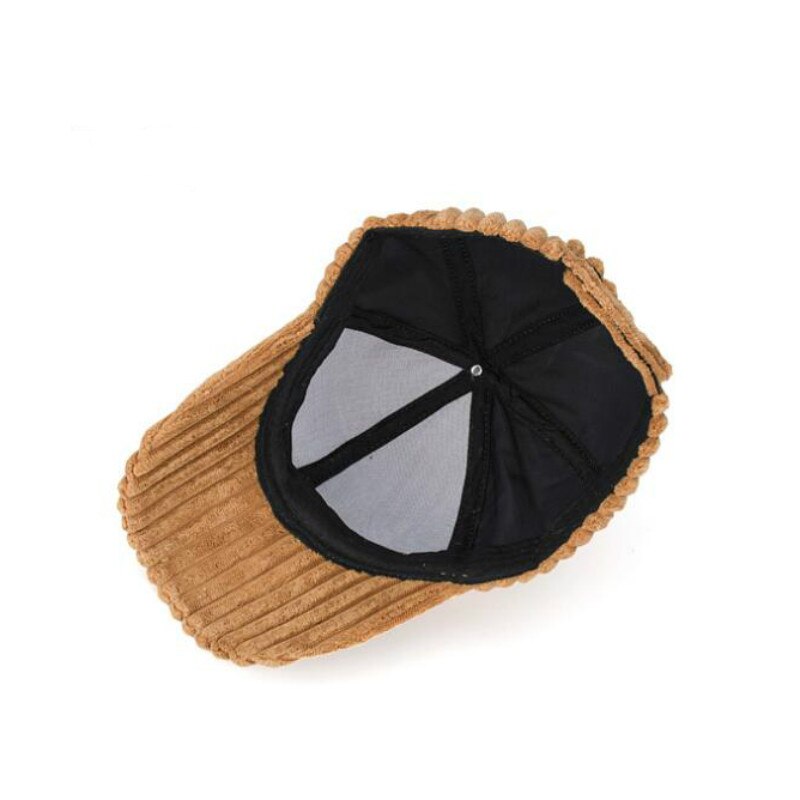 Warm Corduroy Winter Baseball Cap Outdoor Sport Blank Dikker Snapback Hoed Casual Plain Streep Trucker Hoed Bone