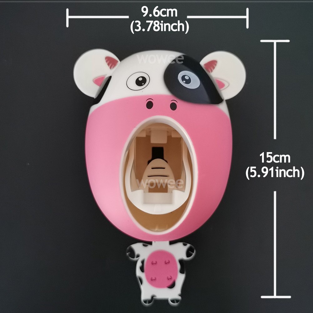 Bathroom Household Toothbrush Table Children's Automatic Toothpaste Dispenser Toothbrush Holder Plastic Eco-friendly: cow