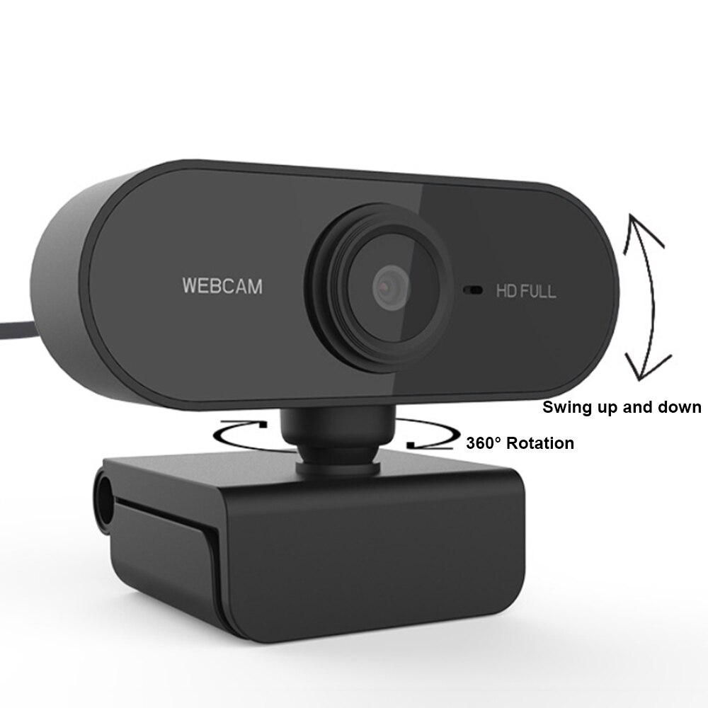 Full HD Webcam 1080P USB Drive-free Plug and Play Built-in Fidelity Microphone Computer Camera for HD Live Video Desktop Webcam