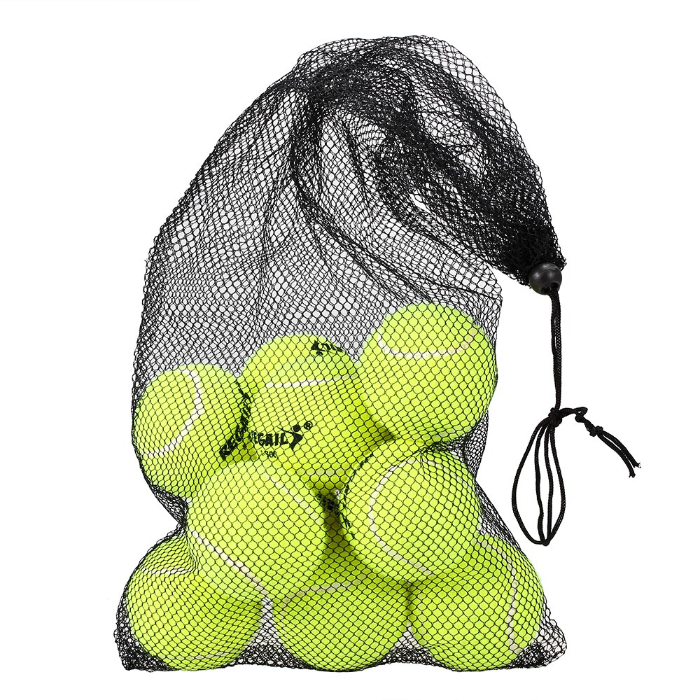 Pack of 12 Pressureless Tennis Balls with Mesh Bag Rubber Bounce Training Practice Tennis Balls Pet Toy