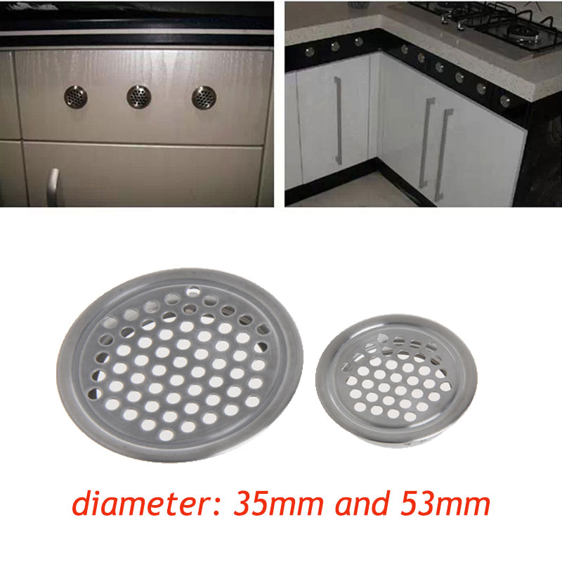 1pc garderobsskåp i rostfritt stål mesh hål luftventil jalusi ventilationslock köksskåp delar & tillbehör dia 35/53mm