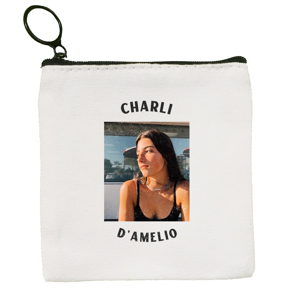 Ice Coffee Splatter Charli Damelio Korean Style Cartoon Printed Canvas Bag Canvas Simple and Fashionable Storage Bag