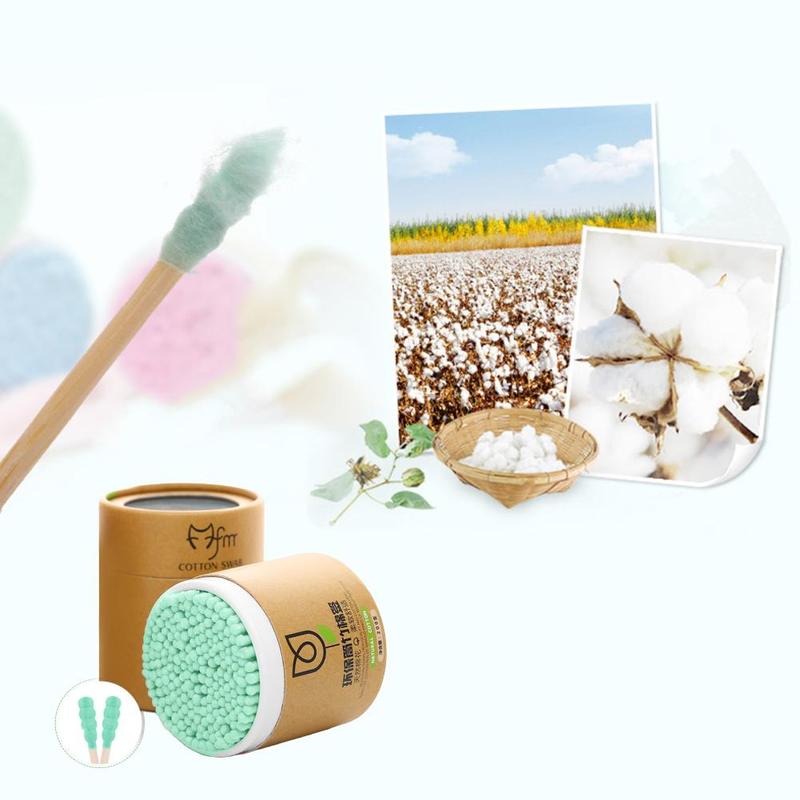 200pcs/box Bamboo Cotton Swab Wood Sticks Soft Cotton Buds Cleaning Of Ears Tampons Makeups Cotton Buds Tip Health Beauty Tools
