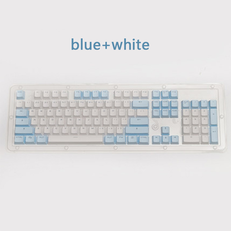 PBT Translucent Backlight Keycaps 104 Keys Mechanical Keyboard Key Cap Double Shot Key Cap For Cherry MX: blue white