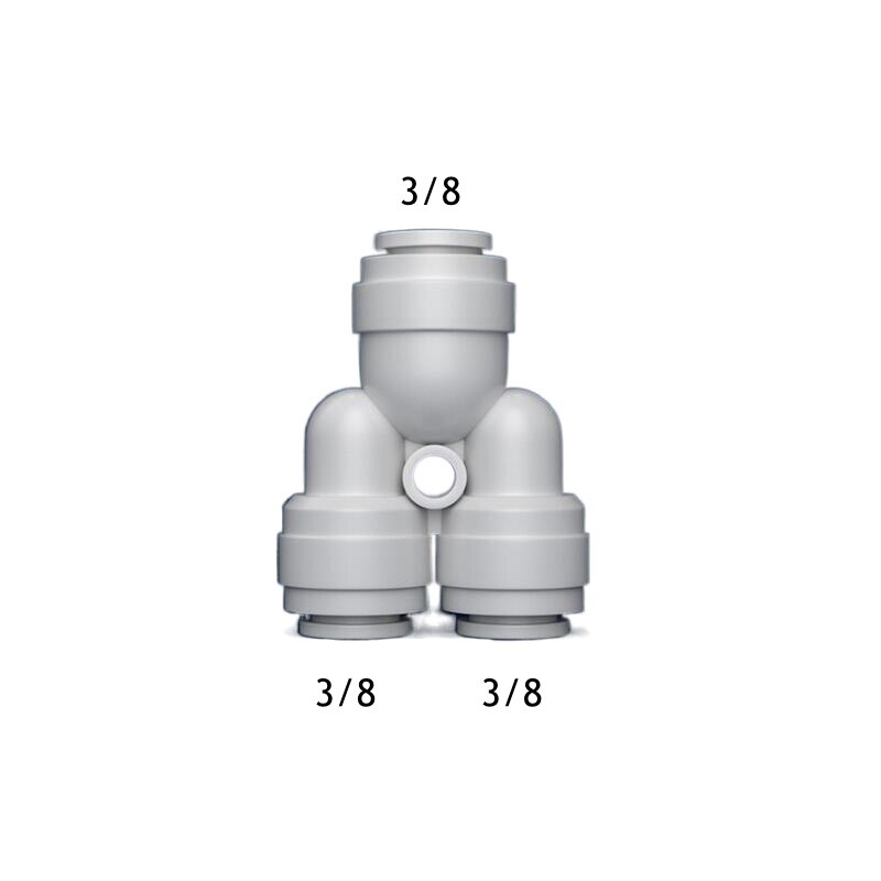 Conector de tubo de PE tipo T, rosca macho hembra, conexión rápida, manguera 1/4 3/8, filtro de agua, piezas de ósmosis inversa: Plata