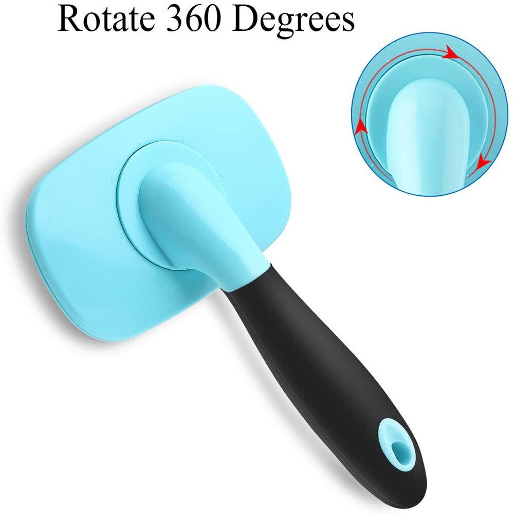 Peine para perro y gato aguja de cepillo para el cabello para mascota limpiador automático cepillo derramamiento Trimmer peine para perros, gatos de pelo largo aseo herramienta