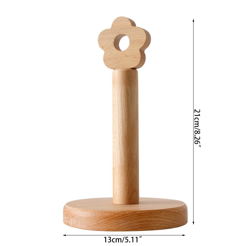 Flower Wooden Kitchen Roll Holder roll Stand Wood Kitchen Paper Towel Roll Holder